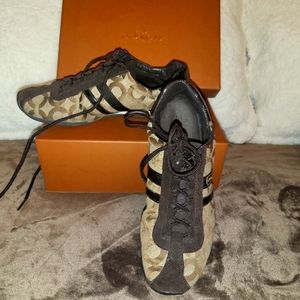 Coach 8 1/2  Brown/Beige tennis shoes